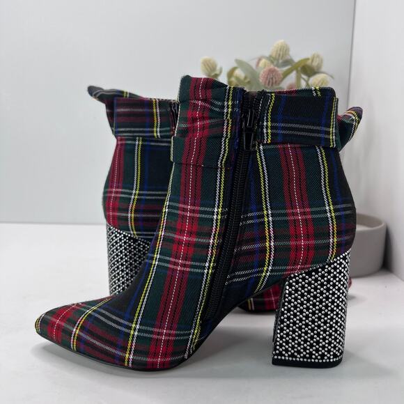 Betsey Johnson Millburn Tartan Stewart Royal Plaid Boot Women 7.5 Tried On - Picture 7 of 12